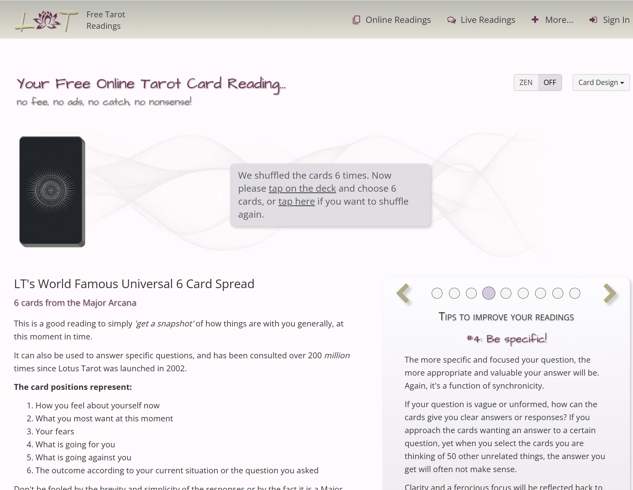 absolutely free tarot readings