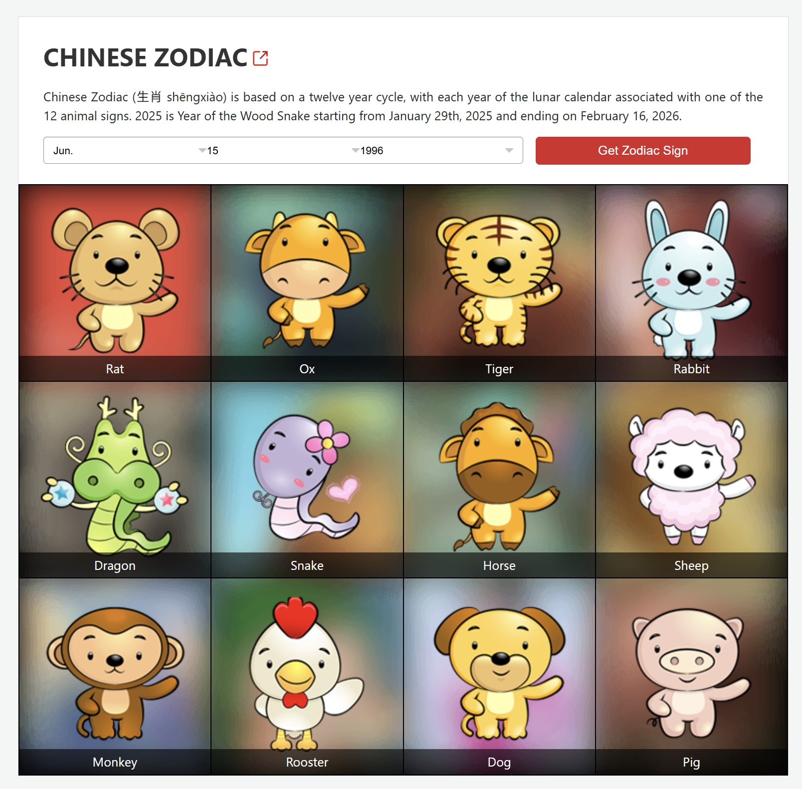 Chinese Feng Shui Online Calculator